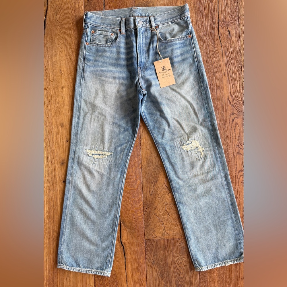 DENIMIST Lindsay Slim Jeans Size 27 NWT Light Wash Distressed Premium Denim